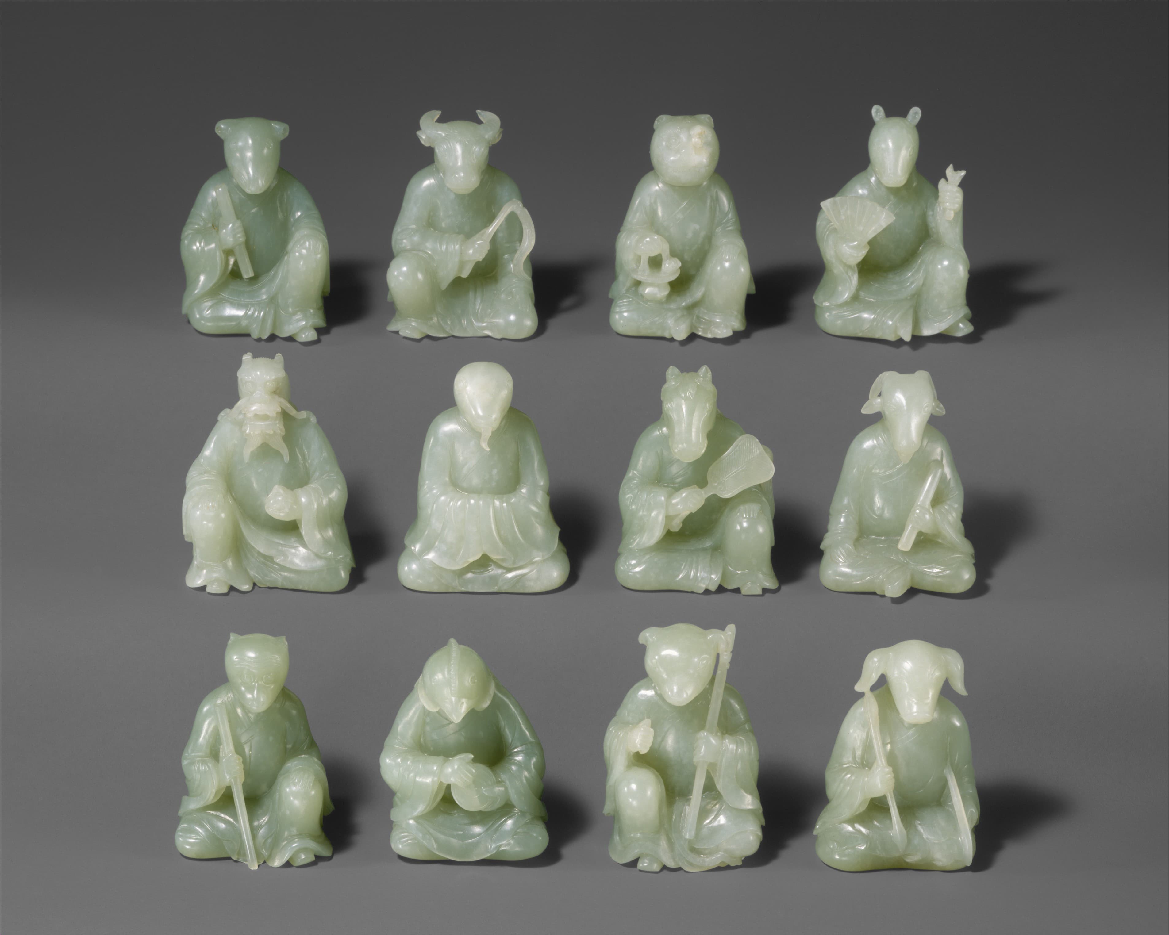十二生肖玉雕，清代，大都會博物館藏